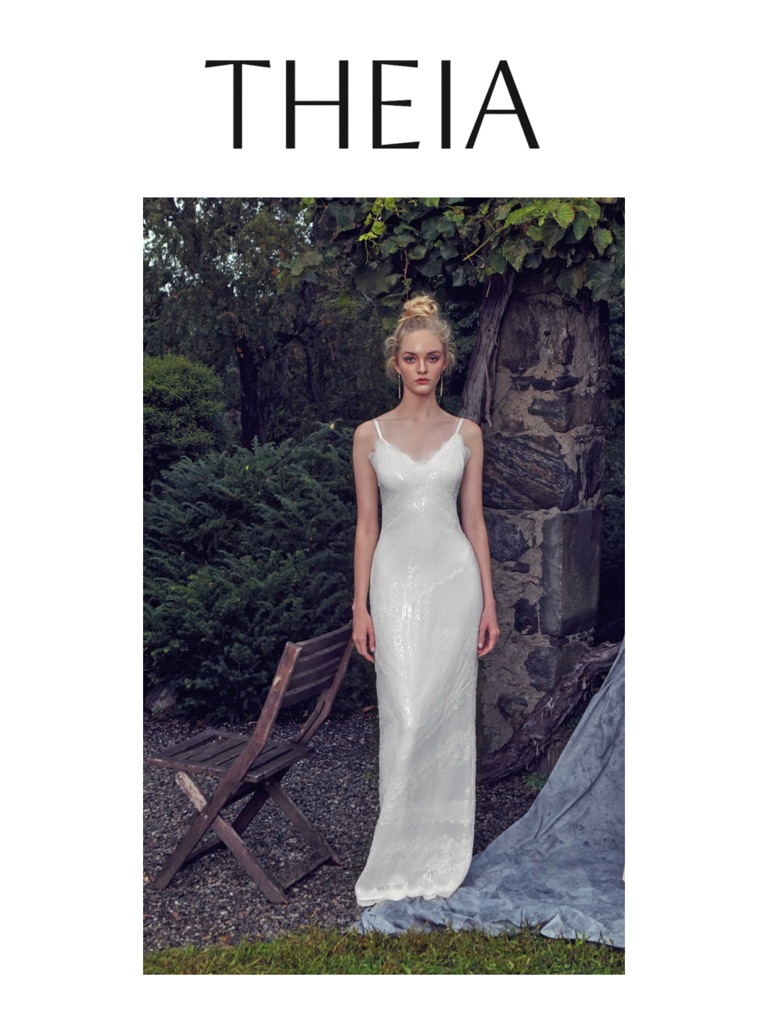 Theia Camila Sequined-Lace Column Gown